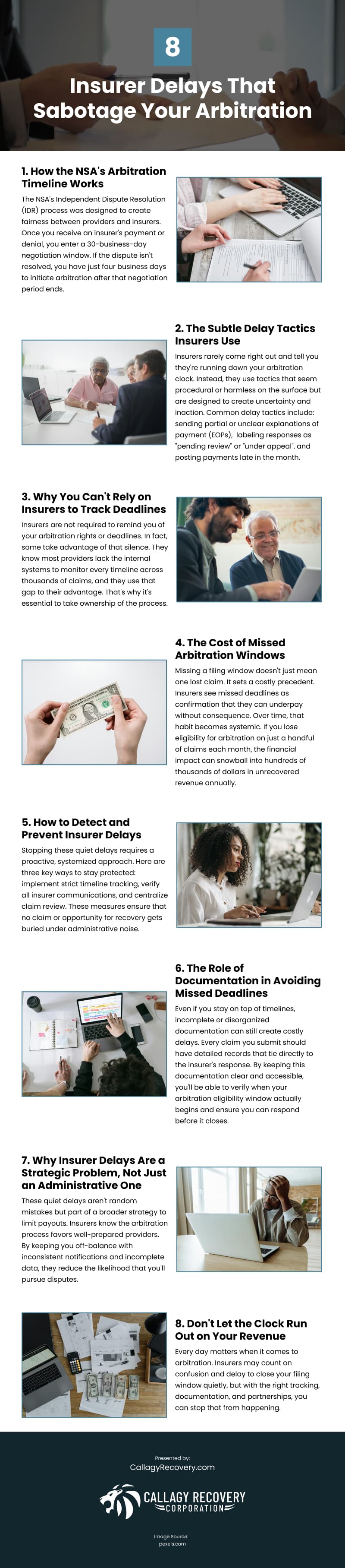8 Insurer Delays That Sabotage Your Arbitration Infographic