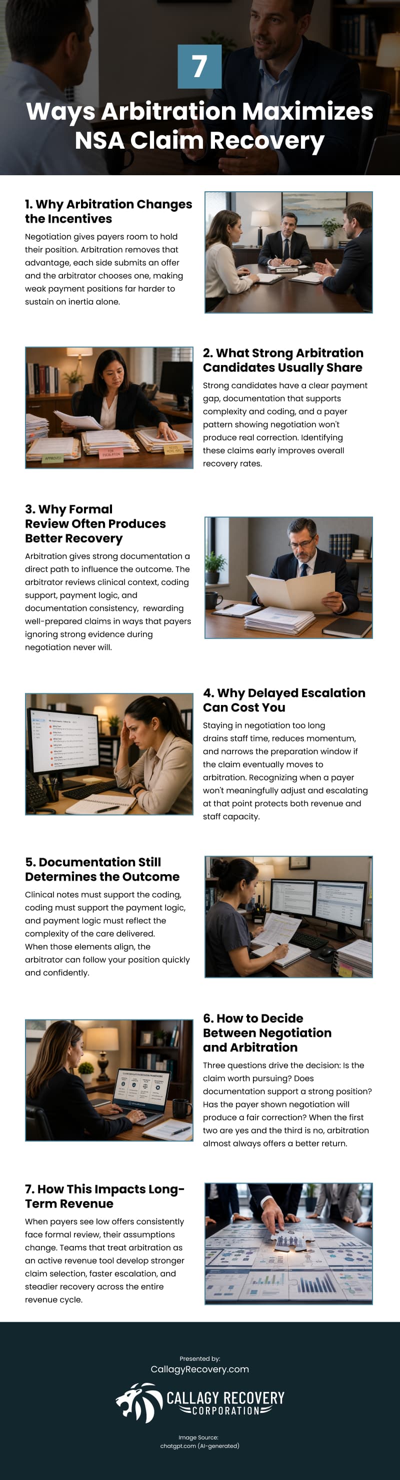 7 Ways Arbitration Maximizes NSA Claim Recovery Infographic 7 Ways Arbitration Maximizes NSA Claim Recovery Infographic